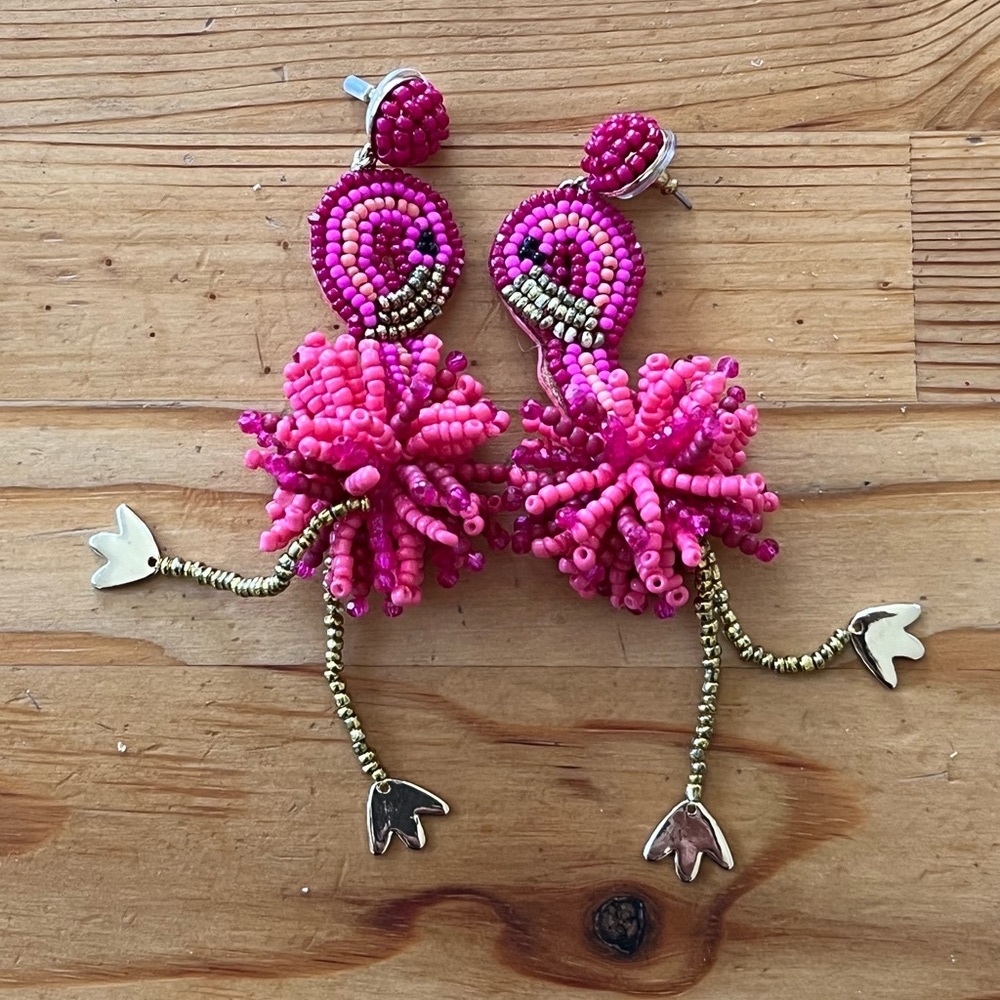 Dangly beaded & gold-tone beaded Earrings